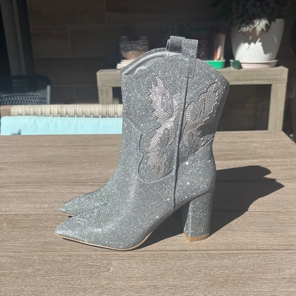 MIA Silver Sparkle Western Boots Size 7.5 NWT - Picture 11 of 15